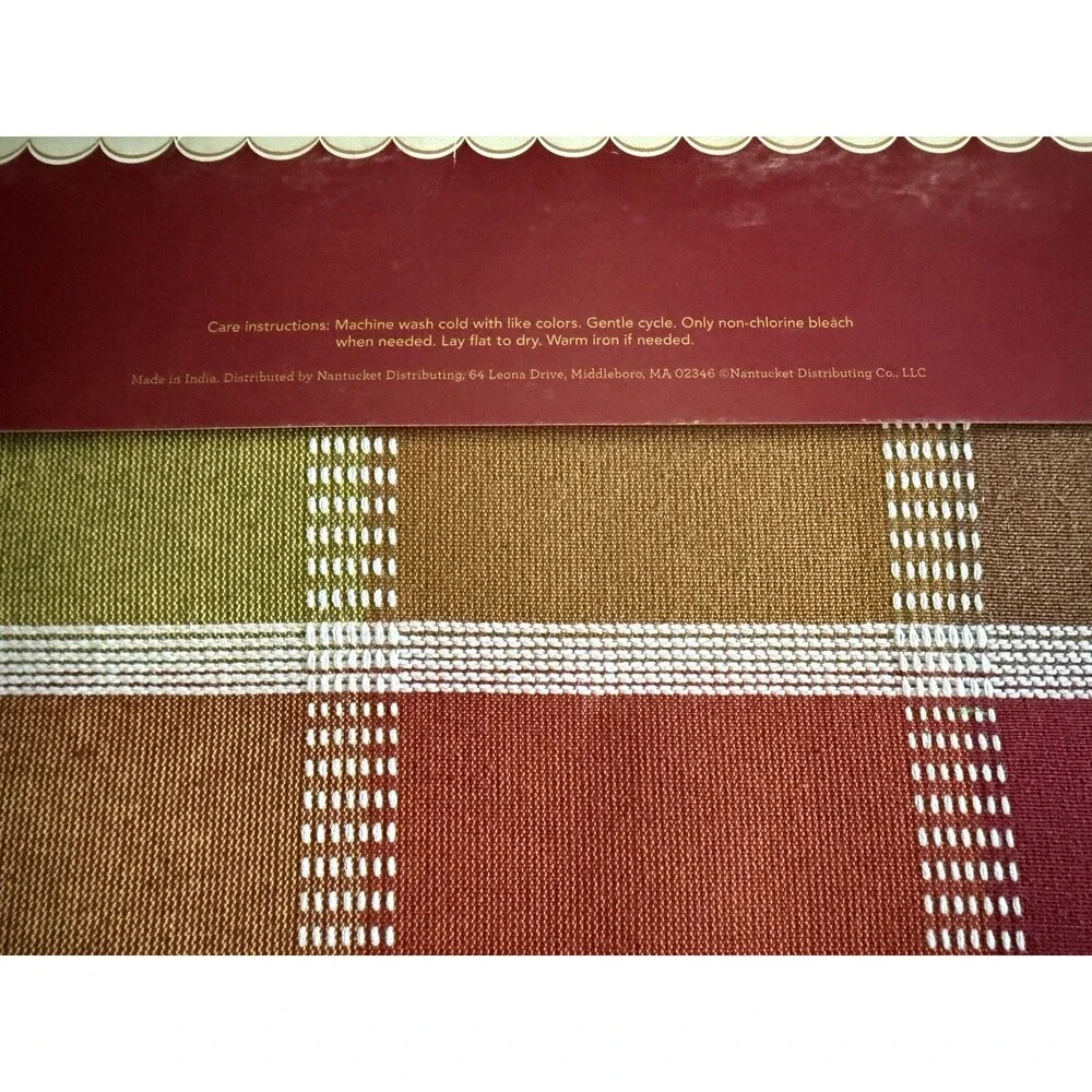 Thanksgiving Fall Table Runner 14x36 Autumn Colors Check Plaid Machine Wash
